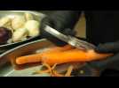 La recette de Pépée le Mat : cuisses de lapin à la chicorée, fondue d'endives, rattes et carottes