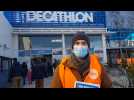 Revendication de la CFDT devant décathlon Campus