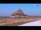 Le Mont-Saint-Michel sous la neige