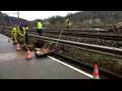 Chute de pierres sur la N959 ( av. Reine Elisabeth ) et la ligne 125 à Marche les Dames ( Namur )