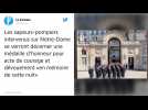 Notre-Dame de Paris : « Vous avez été exemplaires », lance Emmanuel Macron aux pompiers