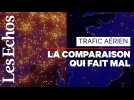 L'impressionnante chute du trafic aérien au-dessus de la France