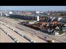 Les travaux du front de mer de Calais vus du ciel