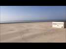 Berck : la plage et l'esplanade vides de cerfs-volants