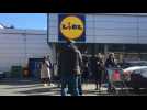 Ixelles - File au supermarché Lidl rue Gray (vidéo Germani)