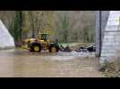 Travaux sur le pont de chemin de fer de Gendron