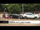 Chine : Jinhua sous les eaux après de fortes pluies