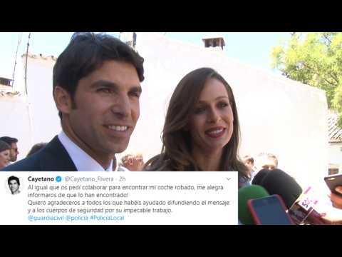 VIDEO : Cayetano Rivera y Eva Gonz�lez recuperan su coche robado