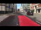 Bruxelles - Travaux pour la nouvelle piste cyclable rue de la Loi (vidéo Germani)