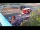 Bailleul : une voiture chute du pont d'autoroute