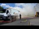 Compiègne. Le camion poubelle prend feu en roulant