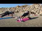 Sainte-Cécile : du yoga sur la plage