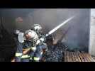 Incendie dans un entrepôt à La Bassée