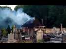 Incendie au cimetière de Stambruges