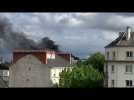 Nantes. Incendie en cours dans le quartier Mangin sur l'île de Nantes.