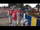 Schaerbeek - action nettoyage du PTB sur le chantier Avenue de la Reine (vidéo Germani)