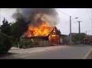 Une dépendance en feu à Berles-au Bois (62)