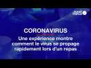 Coronavirus : une expérience montre comment le virus se propage rapidement lors d'un repas