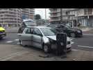 Spectaculaire accident dans un rond point à Jambes ( Namur )