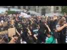 Bruxelles - Minute de silence à la manif Black Lives Matter (vidéo Germani)