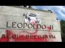 Bruxelles - le monument à Léopold ll vandalisé encore une fois