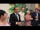 François Hollande en visite à l'épicerie solidaire à Guesnain