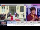 VIDEO - Gérald Darmanin arrive à Beauvau avec Marlène Schiappa