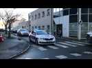 Manifestation de policiers à Béthune en voiture