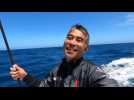 Un skipper japonais heureux en mer