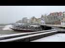 A wimereux la digue recouverte de neige