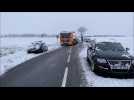 Neige dans le Desvrois : collision entre quatre véhicules