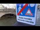 Paris: les voies sur berges inondées par la crue de la Seine