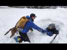 Exercice de recyclage des maîtres chiens d'avalanche à Ax-les-Thermes