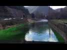 Pyrénées-Orientales - RN 116 : la Têt prend des allures de fleuve émeraude au barrage du Ruibanys
