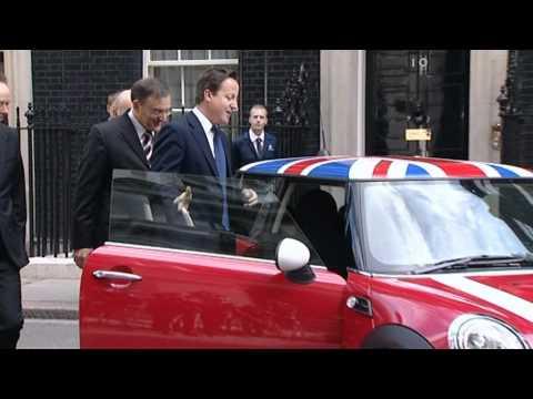David Cameron, Dr  Norbert Reithofer  look at MINI