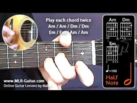 Beginners Guitar Lessons : "Minor Chords - Exercise 1 : Am / Dm / Em"