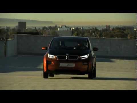 BMW i3 Concept Coupe Driving scenes parking downtown L A