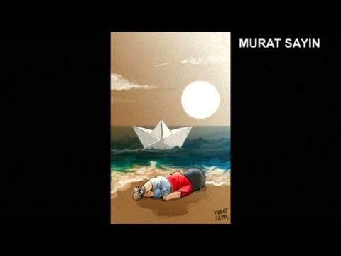Artists around the world react to image of drowned toddler on Turkish coast