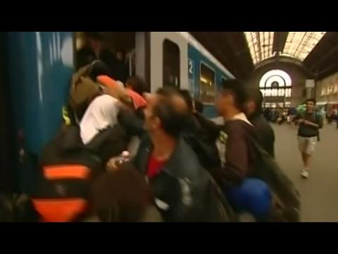 Chaos at Budapest train station