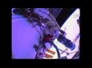 Cosmonauts step outside ISS to clean the windows