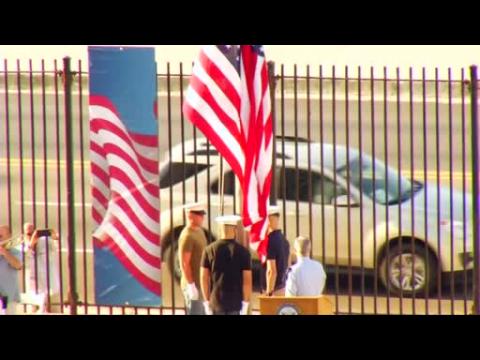 U.S. rehearses flag-raising at embassy in Havana