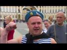Angry ex-paratroopers interrupt gay rights protest in St. Petersburg