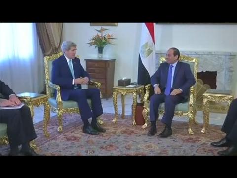 U.S. and Egypt renew ties during Kerry visit to Cairo