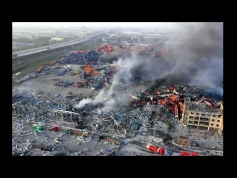 Drone footage shows aftermath of Tianjin blast