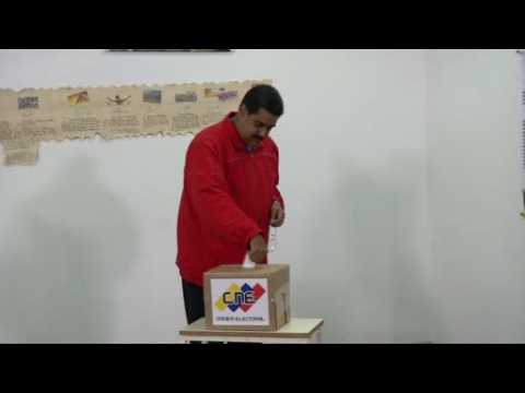 Maduro votes in Venezuela's legislative elections
