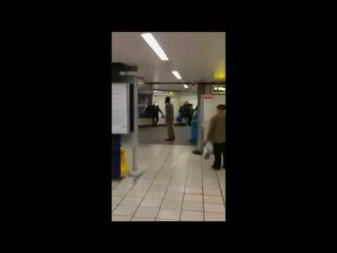 Amateur video shows arrest of knife attacker at east London metro station