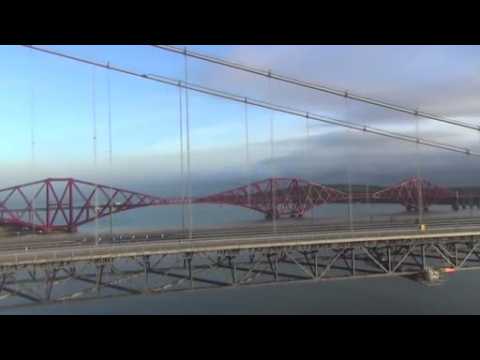 Drone video captures repairs on key Scottish bridge