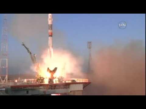 Astronauts blast off to ISS