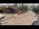 Debris and mud flow in California floods