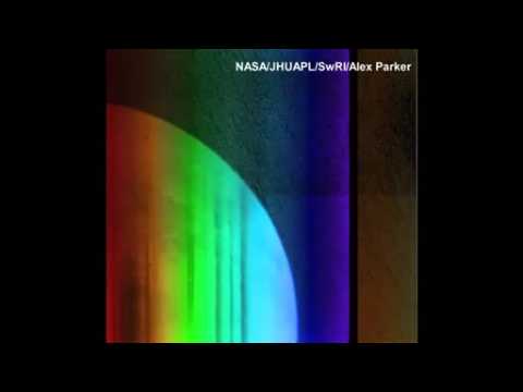 NASA space probe films Pluto up close using colour spectrum, creating stained glass effect